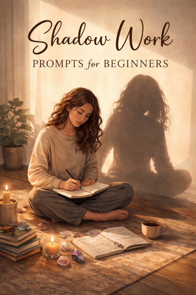 Girl sitting with her journal to do shadow work